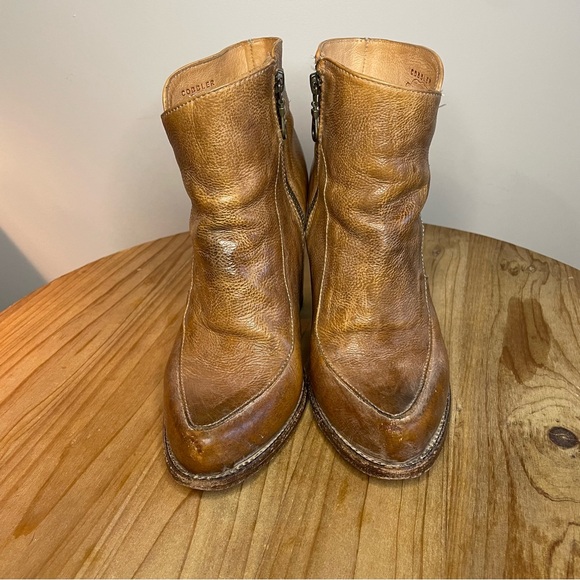 Bed Stu Cobbler Collection Isla Tan Rustic Leather Booties Size 8 - Picture 7 of 13